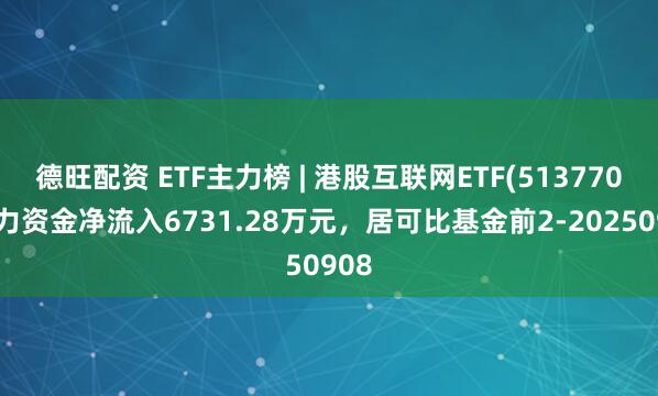德旺配资 ETF主力榜 | 港股互联网ETF(513770)主力资金净流入6731.28万元，居可比基金前2-20250908